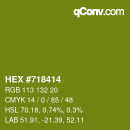 Color code: HEX #718414 | qconv.com