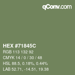 颜色代码: HEX #71845C | qconv.com