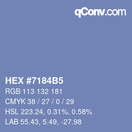 カラーコード: HEX #7184B5 | qconv.com