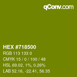 颜色代码: HEX #718500 | qconv.com