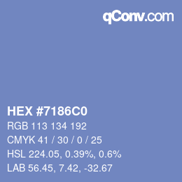 Color code: HEX #7186C0 | qconv.com
