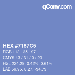 Color code: HEX #7187C5 | qconv.com