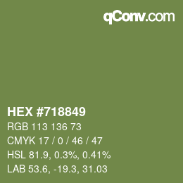 Color code: HEX #718849 | qconv.com