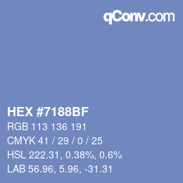 Color code: HEX #7188BF | qconv.com