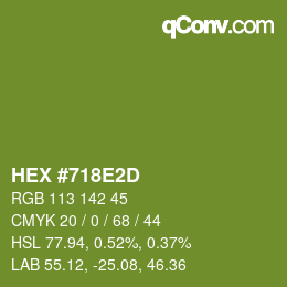 Color code: HEX #718E2D | qconv.com