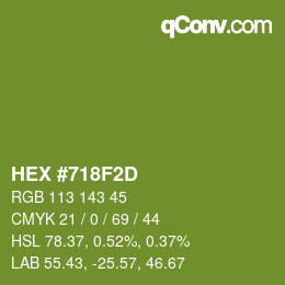 Color code: HEX #718F2D | qconv.com