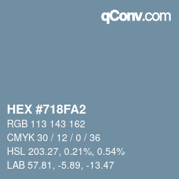 Farbcode: HEX #718FA2 | qconv.com