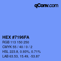 Color code: HEX #7196FA | qconv.com