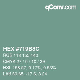 Color code: HEX #719B8C | qconv.com