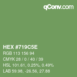 Color code: HEX #719C5E | qconv.com