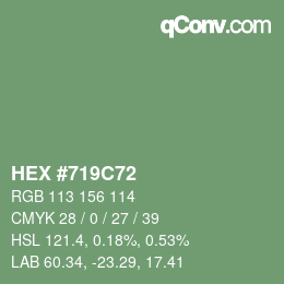 Color code: HEX #719C72 | qconv.com