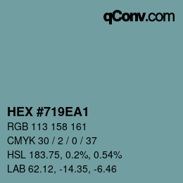 カラーコード: HEX #719EA1 | qconv.com