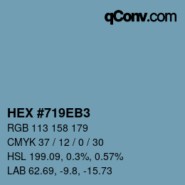 Color code: HEX #719EB3 | qconv.com