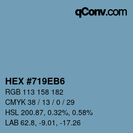 Color code: HEX #719EB6 | qconv.com