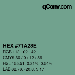 Código de color: HEX #71A28E | qconv.com