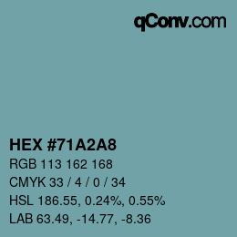 カラーコード: HEX #71A2A8 | qconv.com