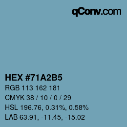 Color code: HEX #71A2B5 | qconv.com