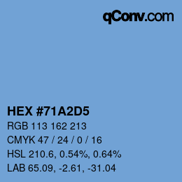 カラーコード: HEX #71A2D5 | qconv.com