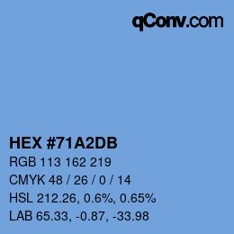 カラーコード: HEX #71A2DB | qconv.com