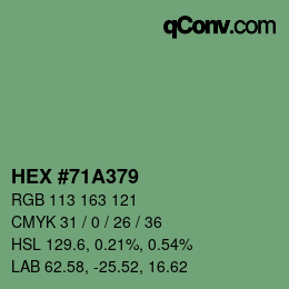カラーコード: HEX #71A379 | qconv.com