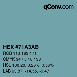 Código de color: HEX #71A3AB | qconv.com
