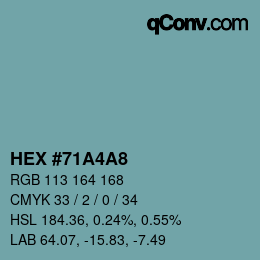 Color code: HEX #71A4A8 | qconv.com
