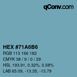 カラーコード: HEX #71A6B6 | qconv.com