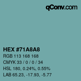 Color code: HEX #71A8A8 | qconv.com