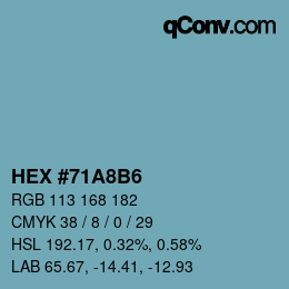 カラーコード: HEX #71A8B6 | qconv.com