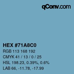 Color code: HEX #71A8C0 | qconv.com