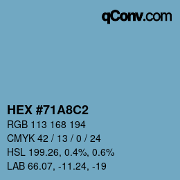 カラーコード: HEX #71A8C2 | qconv.com