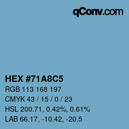 Color code: HEX #71A8C5 | qconv.com