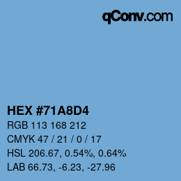 Color code: HEX #71A8D4 | qconv.com