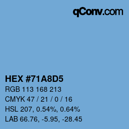 カラーコード: HEX #71A8D5 | qconv.com