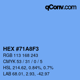 カラーコード: HEX #71A8F3 | qconv.com