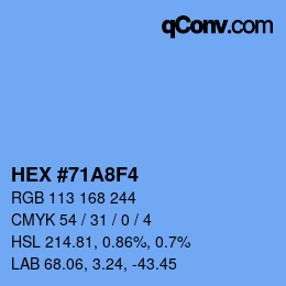 カラーコード: HEX #71A8F4 | qconv.com