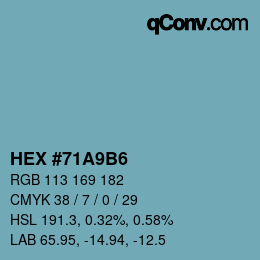 Color code: HEX #71A9B6 | qconv.com