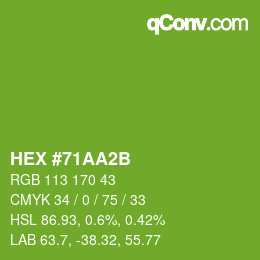 カラーコード: HEX #71AA2B | qconv.com