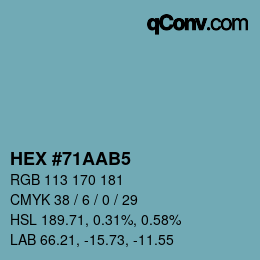 Color code: HEX #71AAB5 | qconv.com