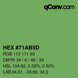 カラーコード: HEX #71AB5D | qconv.com