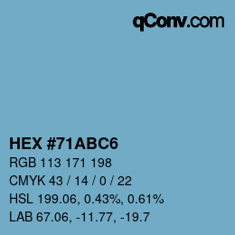 カラーコード: HEX #71ABC6 | qconv.com