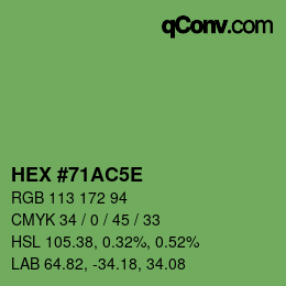 Color code: HEX #71AC5E | qconv.com