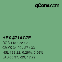 Código de color: HEX #71AC7E | qconv.com
