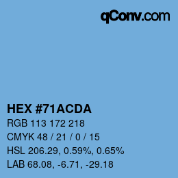 カラーコード: HEX #71ACDA | qconv.com