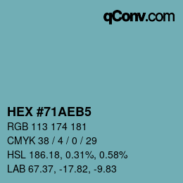 Color code: HEX #71AEB5 | qconv.com