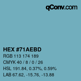 颜色代码: HEX #71AEBD | qconv.com