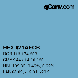 カラーコード: HEX #71AECB | qconv.com