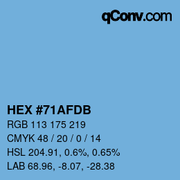 カラーコード: HEX #71AFDB | qconv.com