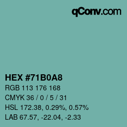 Color code: HEX #71B0A8 | qconv.com