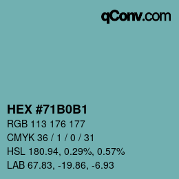 Color code: HEX #71B0B1 | qconv.com